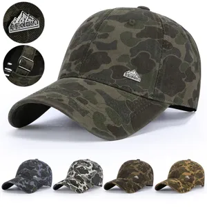 Unisex Camouflage Baseball Cap Retro Military Style Adjustable Outdoor Sun Protection Dad Hat For Men Women