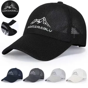 Men's Summer Thin Breathable Mesh Baseball Cap Outdoor Sun Protection Quick Dry Adjustable Sports Dad Hat