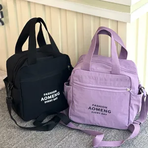 Waterproof insulated lunch bag with shoulder strap and cup holder for women commute daily use