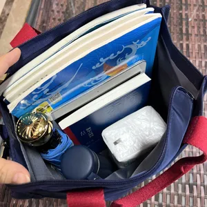Large color-block tote bag for student office work lunch box storage and document organizing waterproof