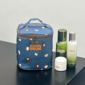 Waterproof portable cosmetic bag lunch bag cute bear pattern high capacity storage organizer