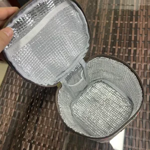 Insulated lunch bag portable waterproof thermal cooler bag round bento food container