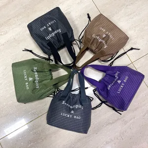 Sac de dejeuner a cordon carre étanche portable sac isotherme bento pour les navetteurs