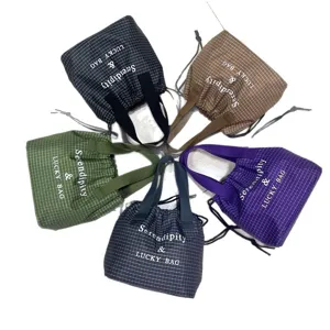 Sac à déjeuner étanche à cordon à carreaux sac à main sac bento de banlieue pochette thermique pro
