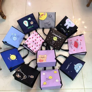 Süße Cartoon wasserdichte isolierte Lunchtasche, tragbare Thermobox für Arbeit und Schule.
