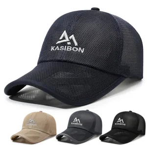 Men's Summer Thin Mesh Baseball Cap Outdoor Sports Breathable Sun Protection Solid Color Adjustable Dad Hat