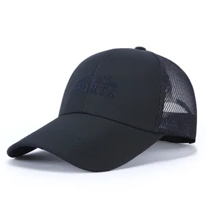 Spring summer breathable mesh baseball cap for men outdoor sports fishing sun hat black