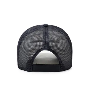 Mesh baseball cap rear detail, breathable summer sun hat back view, adjustable strap.