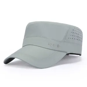 Mens Quick Dry Flat Top Cap Breathable Summer Outdoor Sun Protection Grey Sports Hat