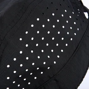 Men breathable mesh quick-dry cap summer sun protection flat top hat detail fabric texture.
