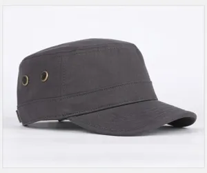 Cappello piatto uomo cotone casual esterno tesa corta berretto militare grigio scuro