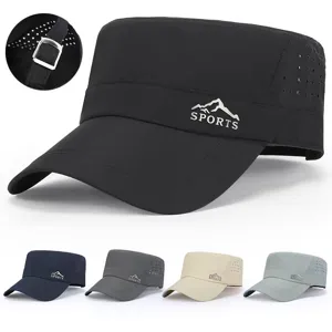 Unisex Outdoor Quick Drying Flat Top Cap Breathable Sports Mountain Print Military Hat Adjustable Casual Sun Protection Cap