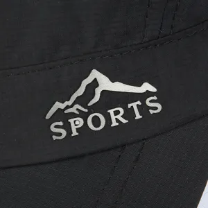 Unisex black outdoor quick-drying military cap mountaineering flat top hat with sports logo