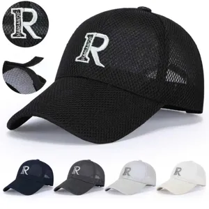 Unisex Mesh Baseball Cap Letter Embroidery Adjustable Sun Protection Casual Sports Outdoor Hat For Men Women