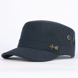 Berretto piatto uomo in cotone casual esterno tesa corta cappello militare bronzo