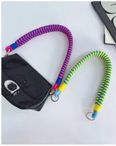 Handcrafted Woven Bag Strap Replacement Colorful Thickened Shoulder Strap Handbag Accessories