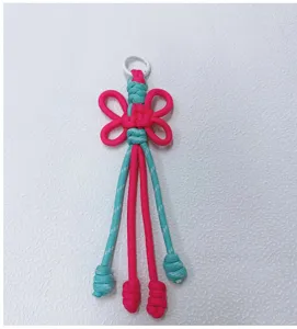 Handmade braided keychain lanyard color-blocked short bag charm accessory for daily use