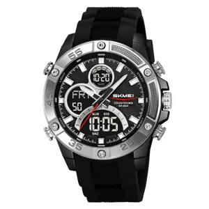 SKMEI Men Sports Watch Silicone Strap Dual Display Waterproof Electronic Watch Main View
