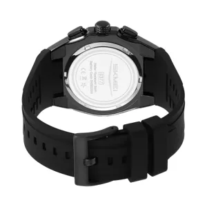 SKMEI men black quartz watch with silicone strap 3atm waterproof casual wristwatch main