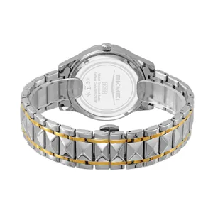 Montre quartz homme Skmei, bracelet métallique bicolore en acier, étanche 3ATM.