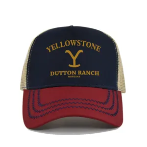 Yellowstone printed trucker hat mesh baseball cap casual outdoor sun protection adjustable snapback