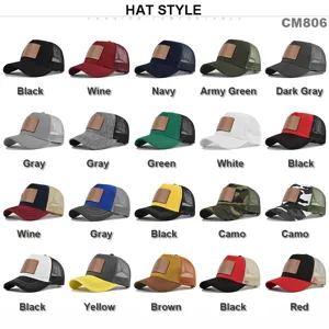 Retro Uniseks Mesh Trucker Pet Met Leren Patch Amerikaanse Vlag Tractor Patroon Verstelbare Zonneklep Baseballpet Voor Zomer Buiten