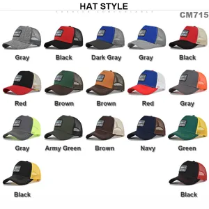 Detaillierte Ansicht der atmungsaktiven Mesh Trucker Baseballkappe mit gewebtem Aufnäher.
