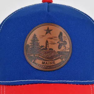 Gorra Trucker de Malla Transpirable Unisex Estilo Vintage Letra Parche de Cuero Gorra de Béisbol Visera Curva Ajustable para Al Aire Libre