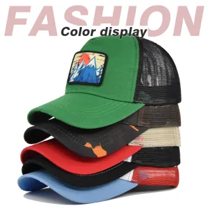 Sommer Mesh Trucker Hat mit Berg Stickerei Outdoor Baseballcap atmungsaktive Cap