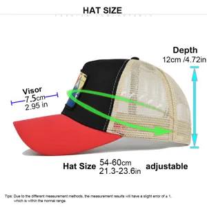 Verstellbare Mesh-Baseballcap mit Berg-Aufnäher, atmungsaktive Trucker-Mütze