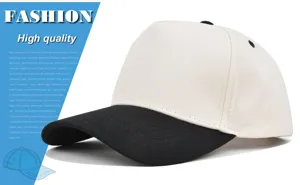 Cappellino da baseball a 5 pannelli bicolore, visiera curva traspirante per esterno.