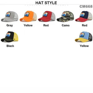 Großhandel Sommer Trucker Cap mit Berg Aufnäher Mesh Baseballmütze atmungsaktive Outdoor Kappe.