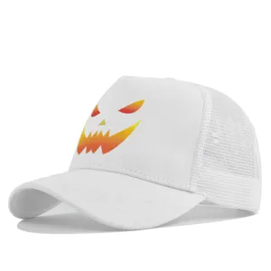 Halloween printed mesh baseball cap breathable trucker hat for men and women sun protection