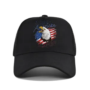 Unisex American Eagle Print Mesh Baseball Cap Breathable Trucker Hat Adjustable Outdoor Casual Sun Protection Visor Hat