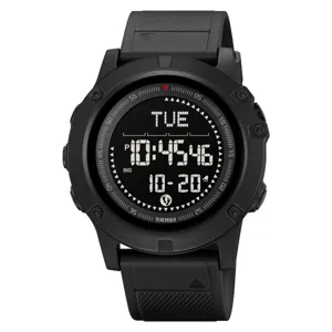SKMEI Men Digital Sports Watch Waterproof Outdoor Pedometer Compass Chronograph Black