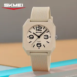 Skmei minimalistische Quarzuhr für Studenten, stilvolles Oktagon-Zifferblatt mit Band.