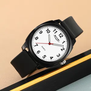 SKMEI Waterproof Quartz Watch Men Women Silicone Strap Large Dial Casual Sports Wristwatch Fashion Student