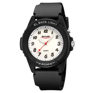Orologio quarzo sportivo uomo impermeabile 50m luminoso cinturino resina nero