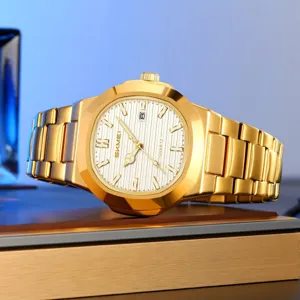 Men Stainless Steel Quartz Watch Business Casual Waterproof Wristwatch Luminous Calendar Pointer Watch