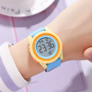 Colorful digital student watch with silicone strap waterproof sports electronic watch for kids