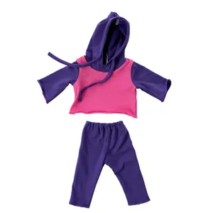 18 inch doll clothes purple pink hoodie and pants set fashion doll outfit for girls toys