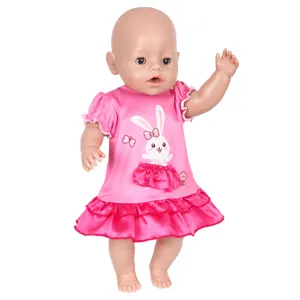 43cm reborn puppe süßes rosa kaninchen kleid mit rüschen rock für kinder geschenk