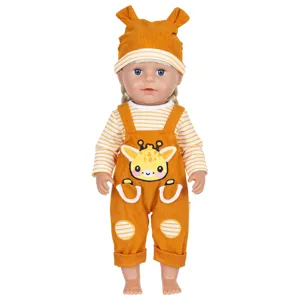 vetements poupee 43cm ensemble salopette dessin anime girafe pour poupees bebe