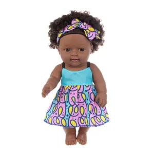 Muñeca Negra Afro 30cm Bebé Vinilo Suave Reborn Lindo Juguete Recién Nacido Mayorista