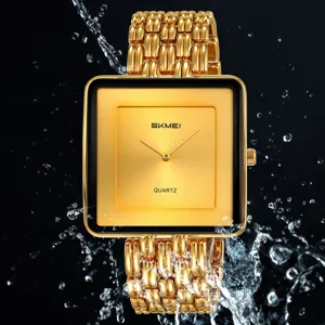 Minimalist Square Retro Men's Quartz Watch Zinc Alloy Case Business Waterproof Wristwatch