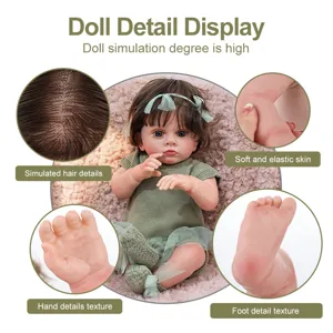 22 inch reborn baby doll silicone realistic infant toy with cute clothes and detailed hair
