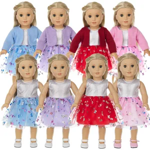 18 inch doll clothes dress set spring summer outfits for american girl dolls 45cm toys