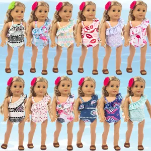 18 inch American girl doll clothes summer swimwear multi-style variant set for 45cm dolls.