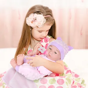 15 inch reborn baby pop zachte siliconen peuter metgezel speelgoed meisje cadeau detail