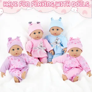 Reborn Baby Puppe Zwölf Zoll Weichvinyl Baumwollkörper Neugeborenen Puppe Mit Hasen Herz Kleidung Für Kleinkinder Beruhigungsspielzeug
